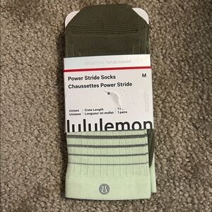lululemon athletica Power Stride Socks - Olive and Mint color